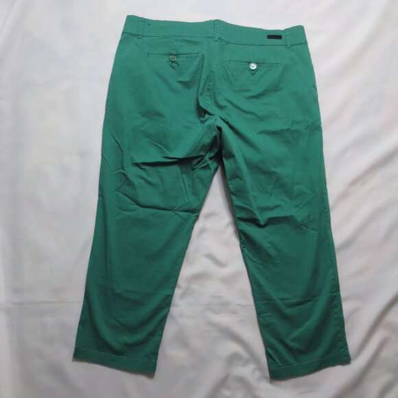 KUT FROM THE KLOTH womens PANTS green CAREER cropped TROUSER holiday SIZE 16 - Picture 12 of 12